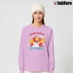 Women’s Homer Simpson 1990 All American Dad The Simpsons 90s Cartoon Long-Sleeve Top in light pink | Sleek, Versatile, All-Season