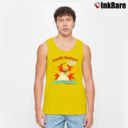Men’s Homer Simpson 1990 All American Dad The Simpsons 90s Cartoon Tank Top in yellow | Breathable, Active-Friendly Design