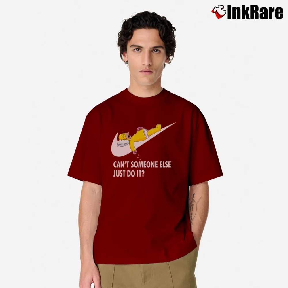 Men’s Homer Simpson Can't Someone Else Do It Classic T-Shirt in maroon | Soft, Breathable Everyday Wear