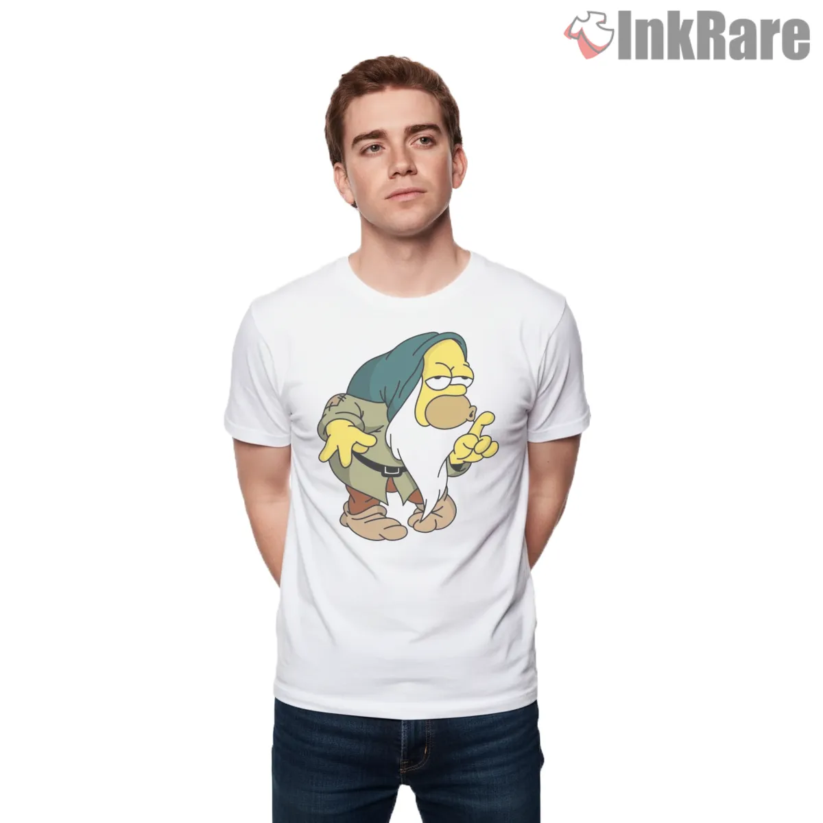Homer Simpson Grumpy Dwarf Fantasy Parody Short Sleeve White Homer Simpson Grumpy Dwarf Fantasy Parody Shirt on white short sleeve shirt for men graphic tee