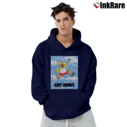 Men’s Homer Simpson Just Donut Simpsons 90s Air Jordan Cartoon Pop Culture Pullover Hoodie in navy | Cozy, Durable, Modern Fit