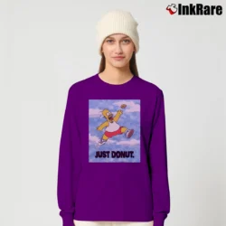 Women’s Homer Simpson Just Donut Simpsons 90s Air Jordan Cartoon Pop Culture Long-Sleeve Top in purple | Sleek, Versatile, All-Season