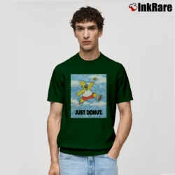 Men’s Homer Simpson Just Donut Simpsons 90s Air Jordan Cartoon Pop Culture Classic T-Shirt in forest green | Soft, Breathable Everyday Wear