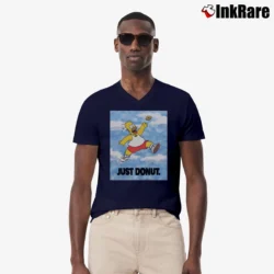 Men’s Homer Simpson Just Donut Simpsons 90s Air Jordan Cartoon Pop Culture V-Neck Tee in navy | Sharp, Breathable, Everyday Staple