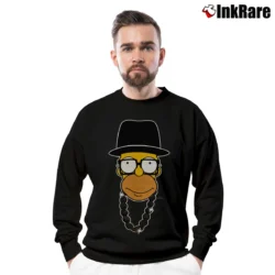 Men’s Homer Simpsons Run DMC Bootleg Spoof Crewneck Sweatshirt in black | Cozy Fabric, Clean Style
