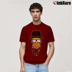 Men’s Homer Simpsons Run DMC Bootleg Spoof Classic T-Shirt in maroon | Soft, Breathable Everyday Wear