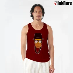 Men’s Homer Simpsons Run DMC Bootleg Spoof Tank Top in maroon | Breathable, Active-Friendly Design
