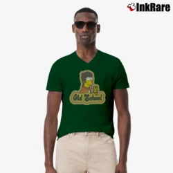 Men’s Homer The Simpsons Old School 2003 TV Show V-Neck Tee in forest green | Sharp, Breathable, Everyday Staple