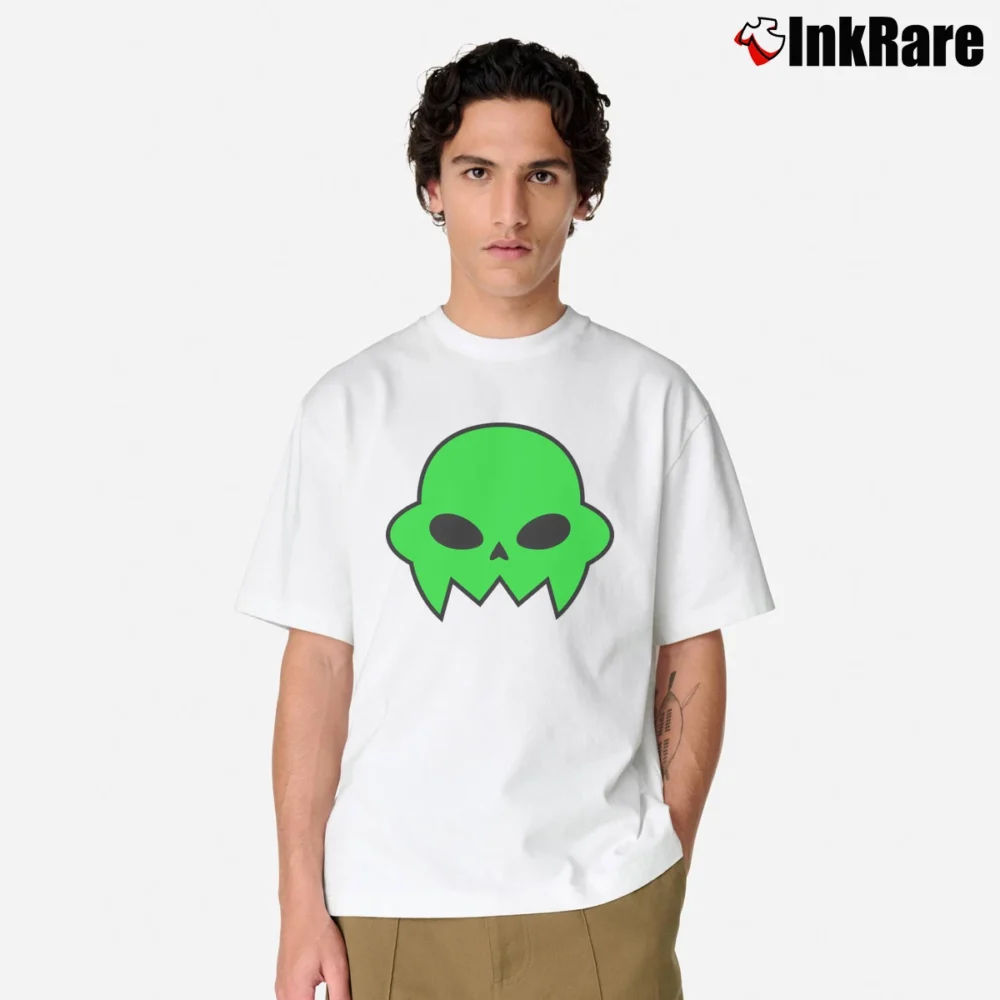 Men’s Homestuck Jake English Green Skull Face Classic T-Shirt in white | Soft, Breathable Everyday Wear