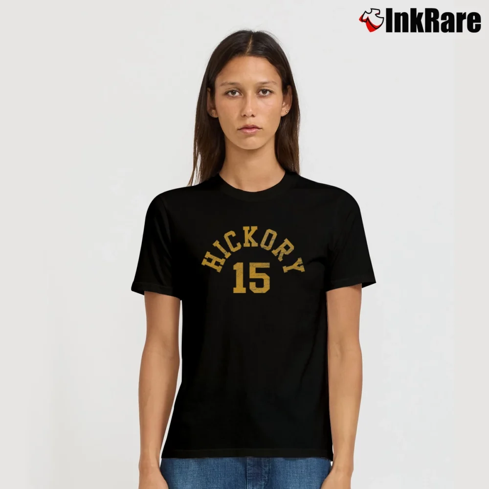 Women’s Hoosiers Hickory High School Basketball Signature T-Shirt in black | Soft, Flattering Fit