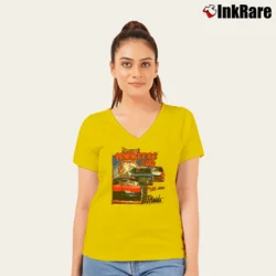 Women’s Hooters 500 Nascar V-Neck Tee in yellow | Chic Neckline, Soft Texture
