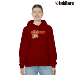 Women’s Hooters Classic Graphic Cozy Hoodie in maroon | Warm, Structured, Stylish