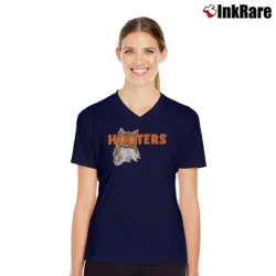 Women’s Hooters Classic Graphic V-Neck Tee in navy | Chic Neckline, Soft Texture