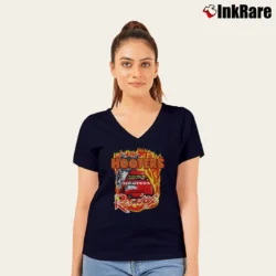 Women’s Hooters Mens Graphic Logo V-Neck Tee in navy | Chic Neckline, Soft Texture