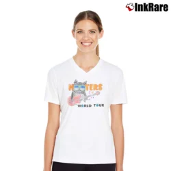 Women’s Hooters World Tour 1990s V-Neck Tee in white | Chic Neckline, Soft Texture