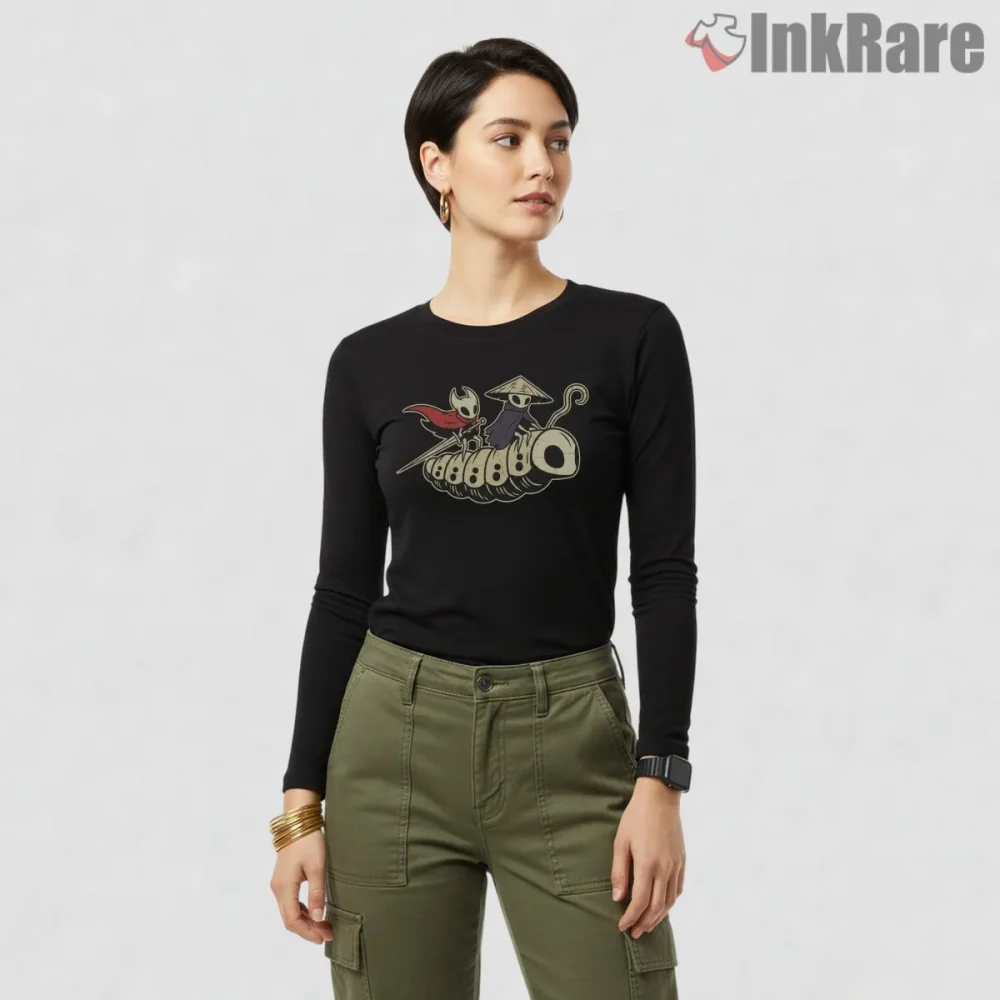 Hornet And Grub Ride Adventure Cartoon Shirt on black long sleeve shirt for women graphic tee