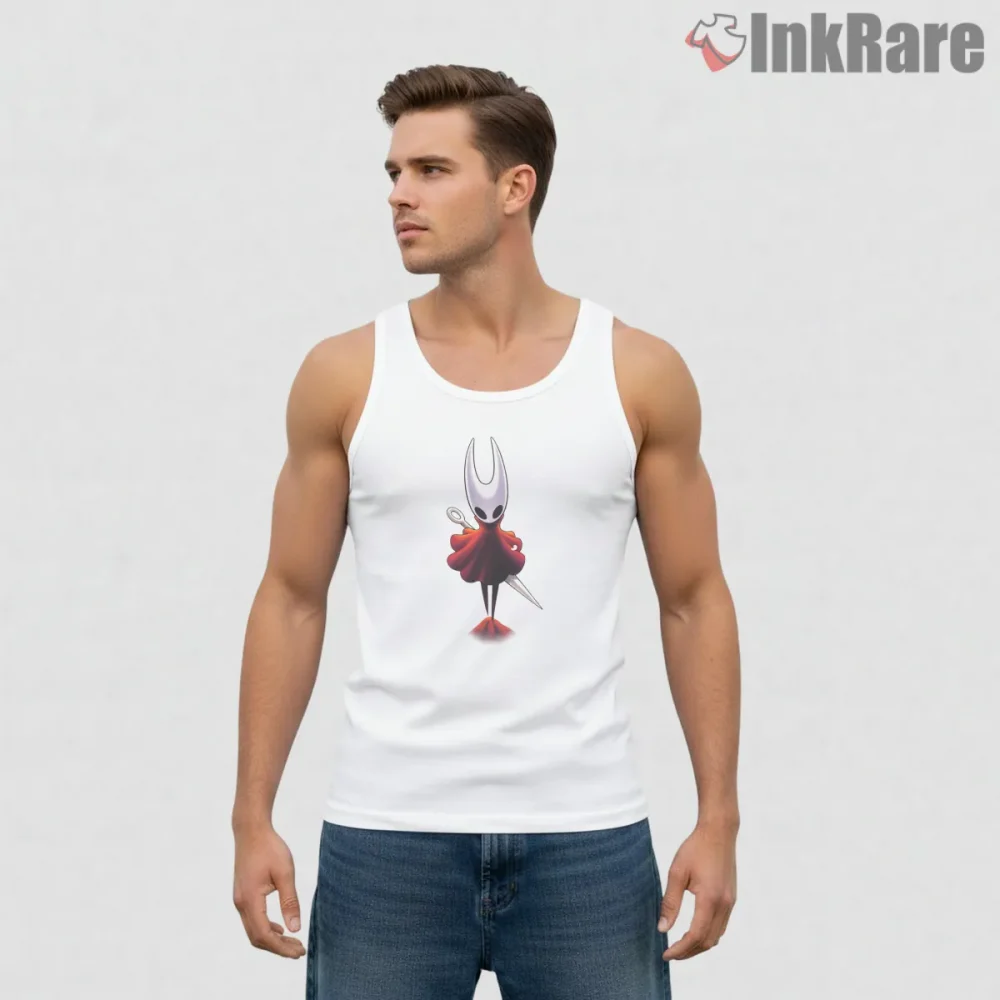 Hornet Elegant Minimal Portrait Soft Shadow Shirt on white tank top for men graphic tee