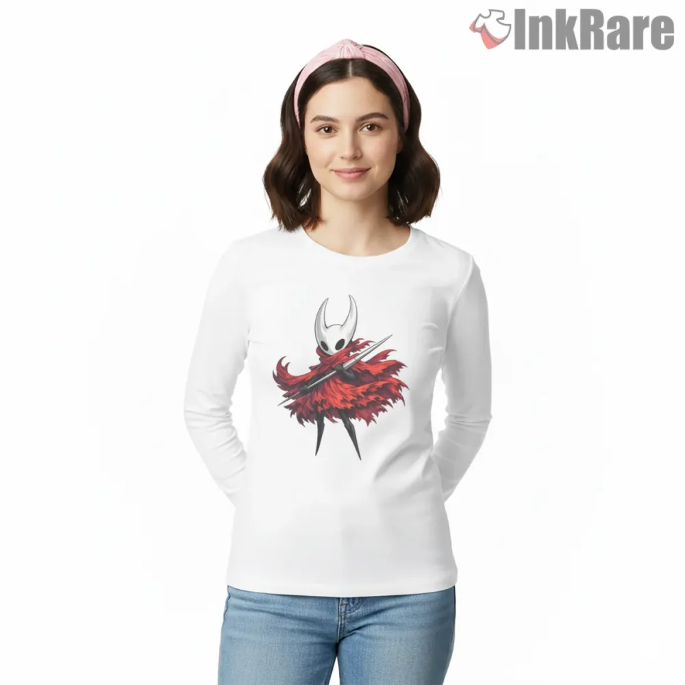 Hornet Fierce Red Cloak Warrior Dynamic Shirt on white long sleeve shirt for women graphic tee