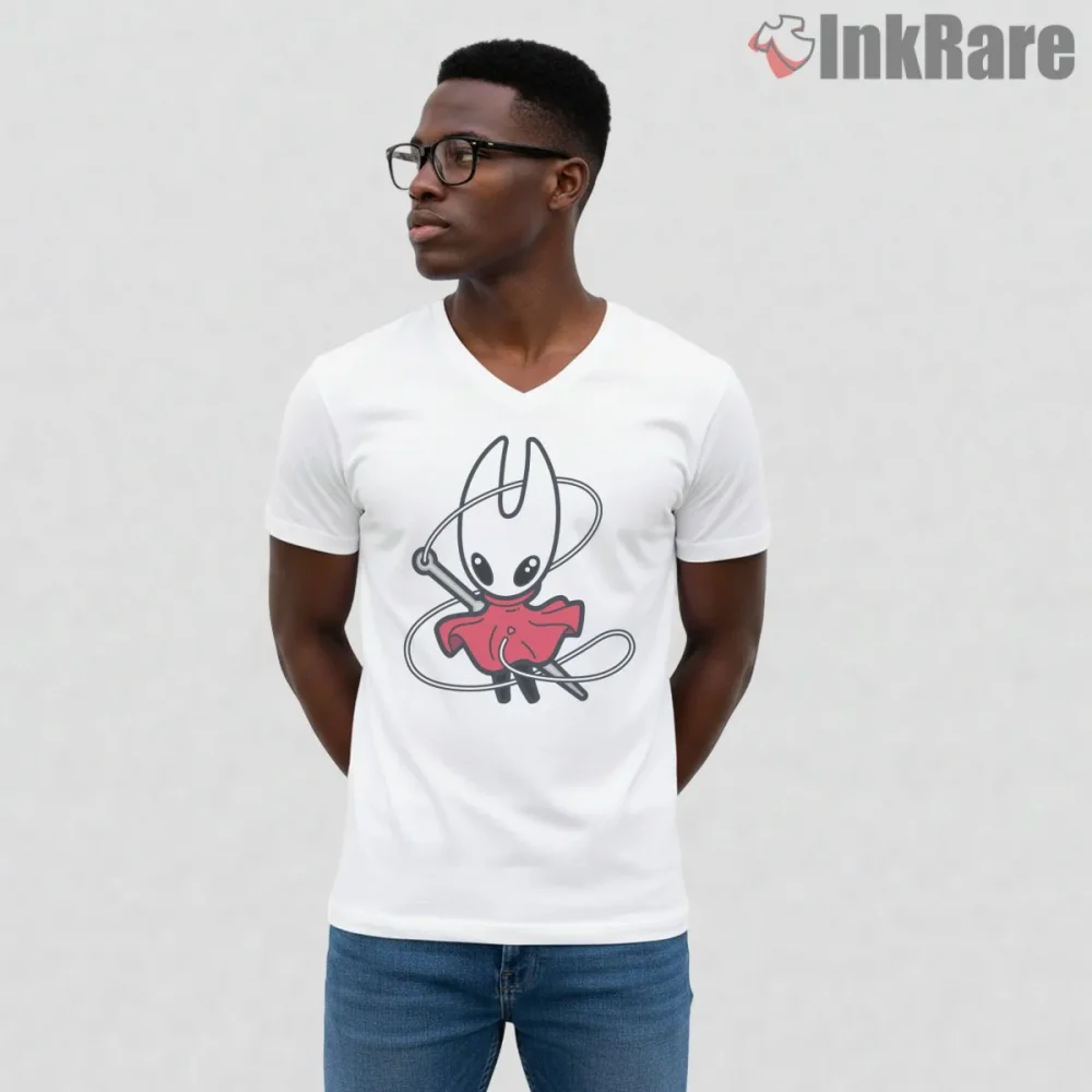Hornet Kawaii Cute Chibi Style Playful Shirt on white v-neck shirt for men graphic tee