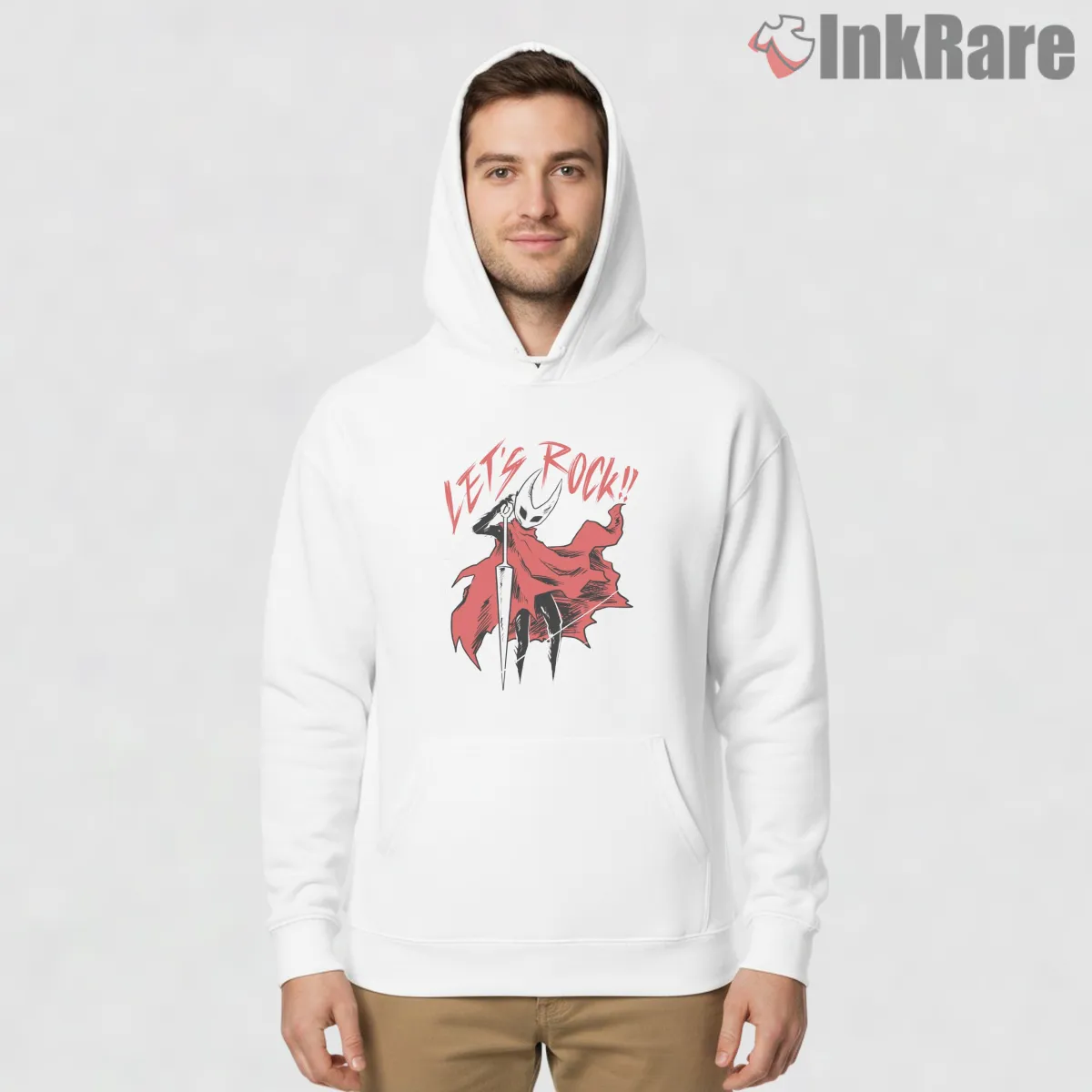 Hornet Lets Rock Survival Action Graphic Shirt on white hoodie for men graphic tee