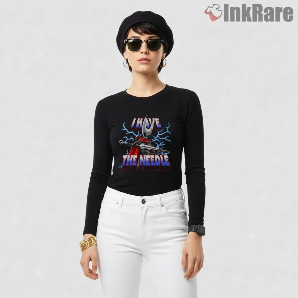 Hornet Lightning Needle Action Hero Shirt on black long sleeve shirt for women graphic tee