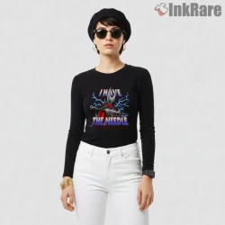 Hornet Lightning Needle Action Hero Shirt on black long sleeve shirt for women graphic tee