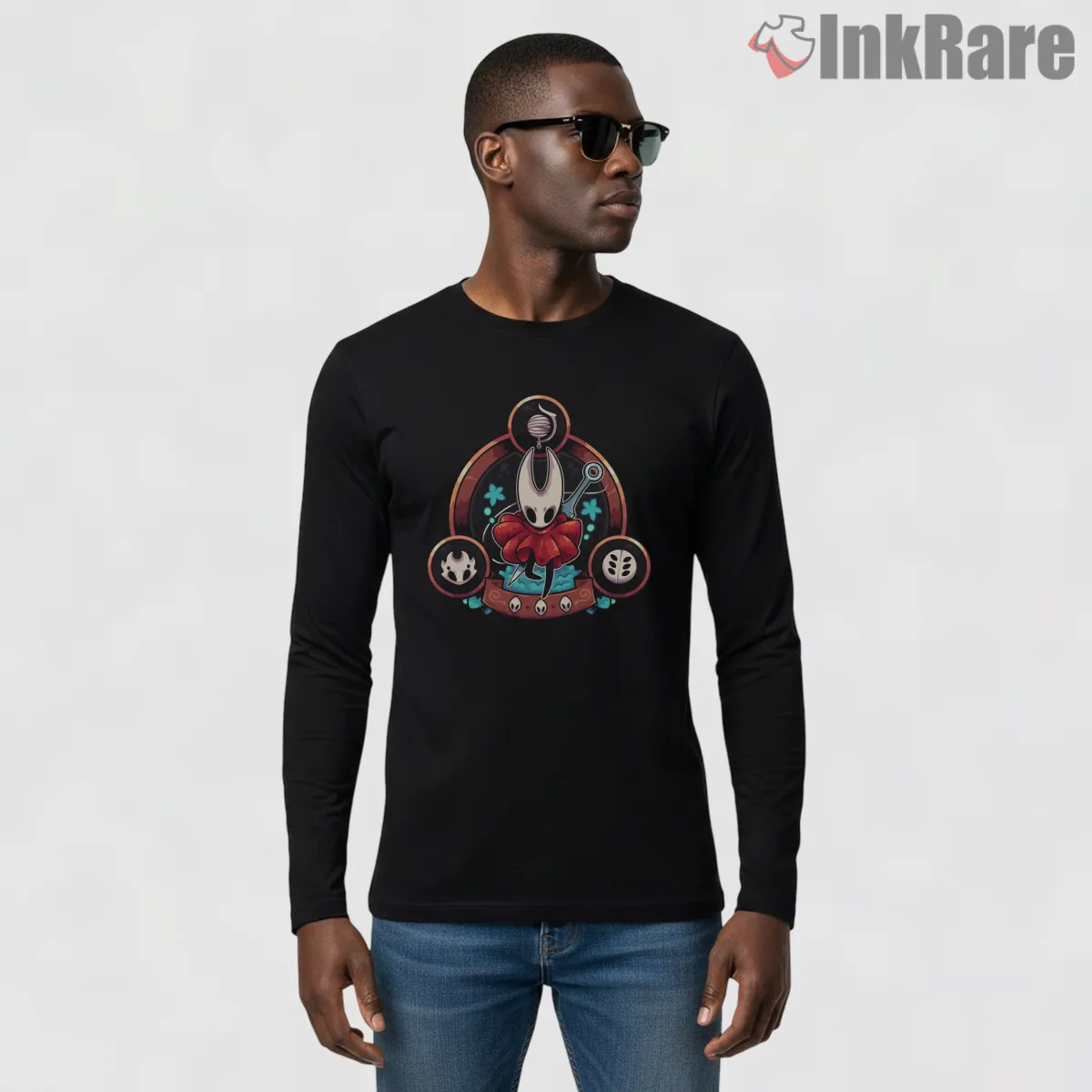 Hornet Sacred Triad Art Nouveau Style Shirt on black long sleeve shirt for men graphic tee