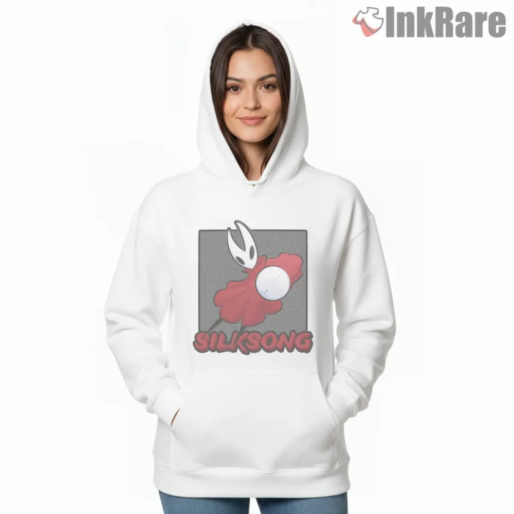 Hornet Silksong Retro Texture Graphic Bold Shirt on white hoodie for women graphic tee