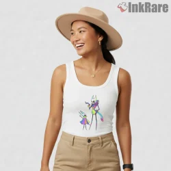 Hornet Wpap Geometric Color Block Art Shirt on white tank top for women graphic tee