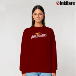 Women’s Hot Tamales Candy Retro Graphic Relaxed Sweatshirt in maroon | Soft, Laid-Back Vibe