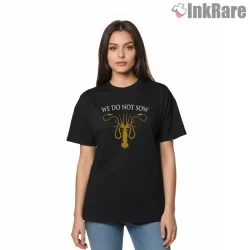 House Greyjoy Kraken Sigil We Do Not Sow Shirt on black short sleeve shirt for women graphic tee