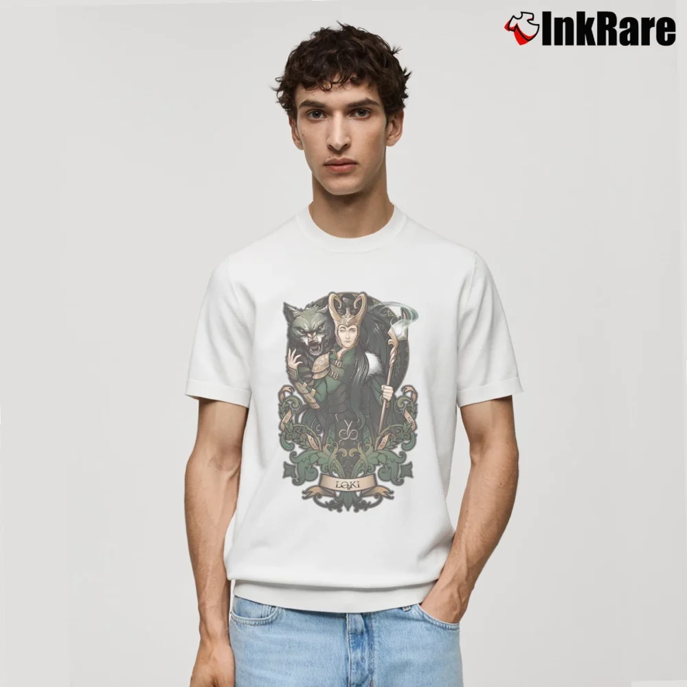 Men’s House Of Loki Sons Of Mischief By Medusa Dollmaker Classic T-Shirt in white | Soft, Breathable Everyday Wear
