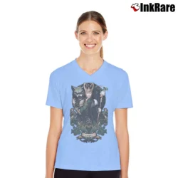 Women’s House Of Loki Sons Of Mischief By Medusa Dollmaker V-Neck Tee in light blue | Chic Neckline, Soft Texture