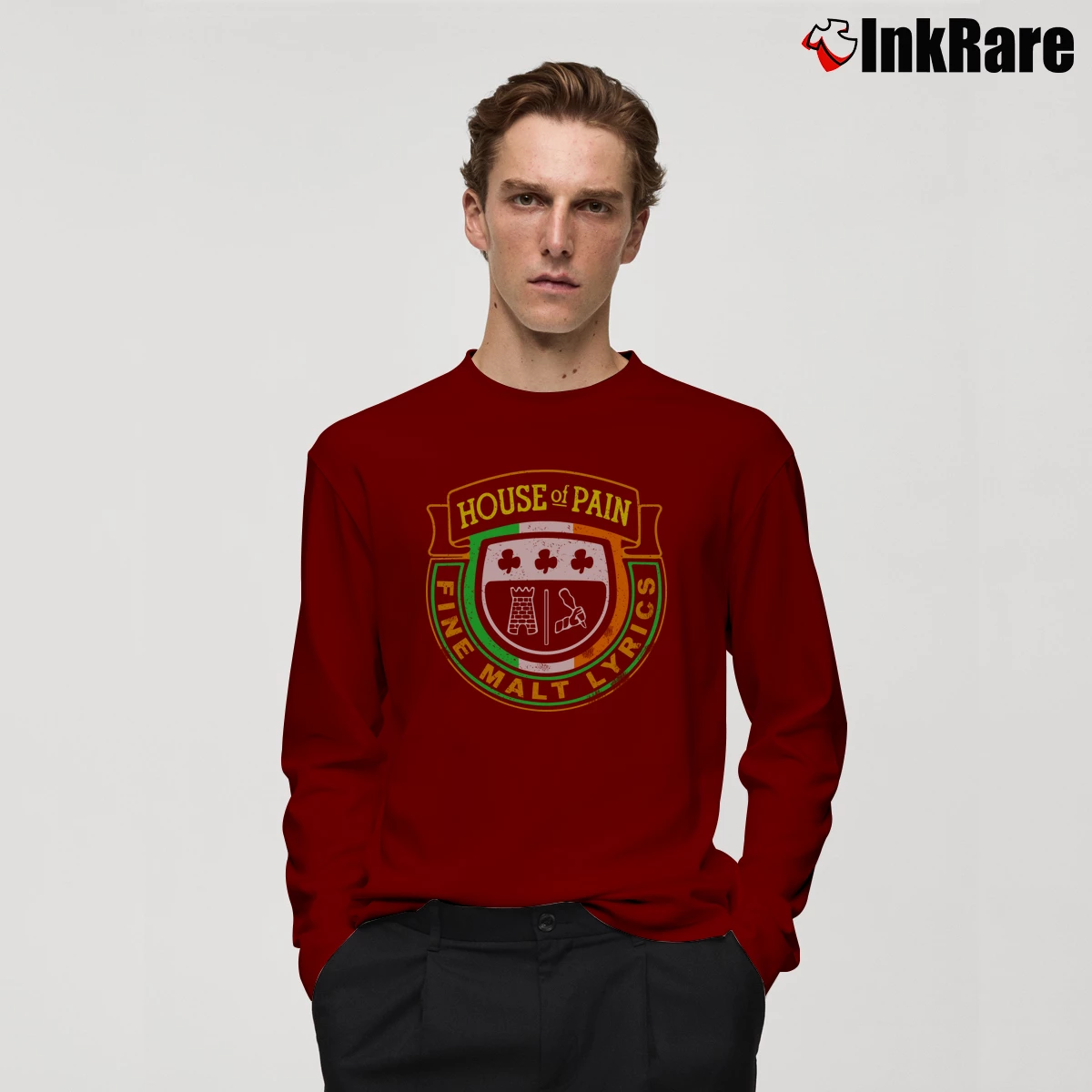 House Of Pain Fine Malt Lyrics Men’s Long-Sleeve Tee in maroon – Versatile Layering Men’s House Of Pain Fine Malt Lyrics Long-Sleeve Shirt in maroon | Sleek, Lightweight, Year-Round Wear