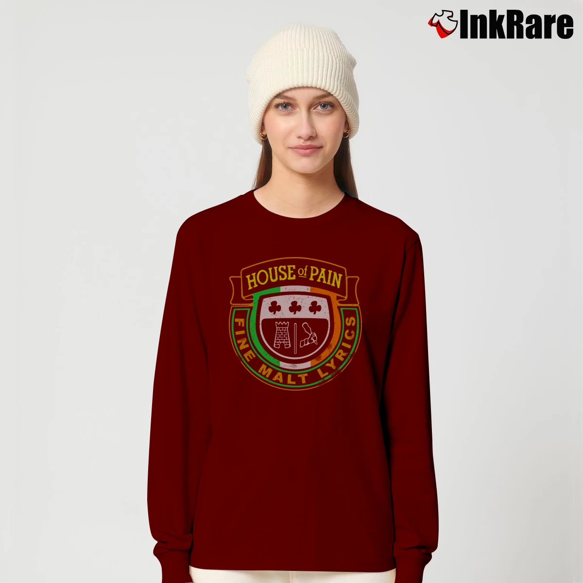House Of Pain Fine Malt Lyrics Women’s Long-Sleeve Top in maroon – Effortless Layer Women’s House Of Pain Fine Malt Lyrics Long-Sleeve Top in maroon | Sleek, Versatile, All-Season
