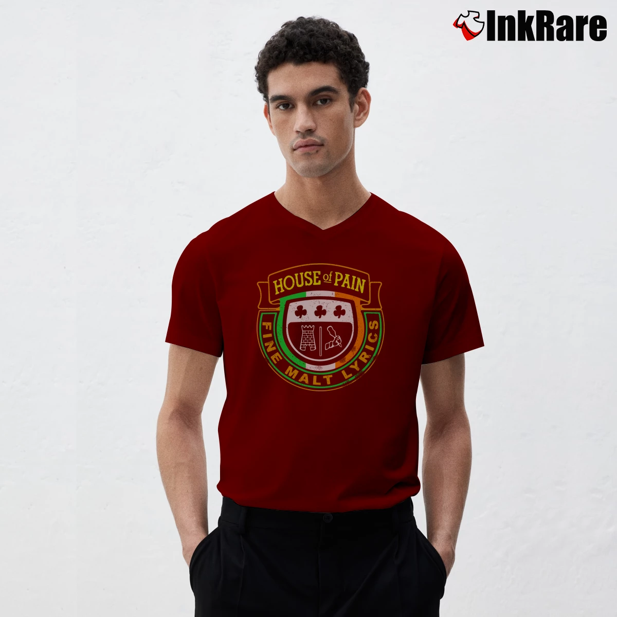 House Of Pain Fine Malt Lyrics Men’s V-Neck Tee in maroon – Modern Essential Men’s House Of Pain Fine Malt Lyrics V-Neck Tee in maroon | Sharp, Breathable, Everyday Staple