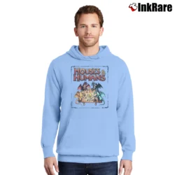 Men’s Houses And Humans Dungeons And Dragons Rpg Gamer Pullover Hoodie in light blue | Cozy, Durable, Modern Fit