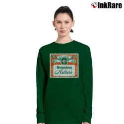 Women’s Houston Astros Baseball Beer Label Long-Sleeve Top in forest green | Sleek, Versatile, All-Season