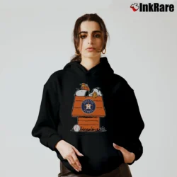 Women’s Houston Astros Baseball Snoopy Cozy Hoodie in black | Warm, Structured, Stylish