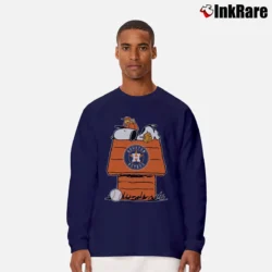 Men’s Houston Astros Baseball Snoopy Long-Sleeve Shirt in navy | Sleek, Lightweight, Year-Round Wear