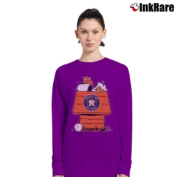 Women’s Houston Astros Baseball Snoopy Long-Sleeve Top in purple | Sleek, Versatile, All-Season