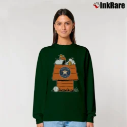 Women’s Houston Astros Baseball Snoopy Relaxed Sweatshirt in forest green | Soft, Laid-Back Vibe