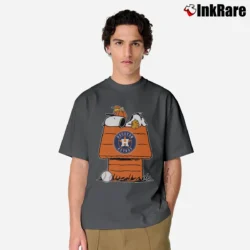 Men’s Houston Astros Baseball Snoopy Classic T-Shirt in charcoal | Soft, Breathable Everyday Wear