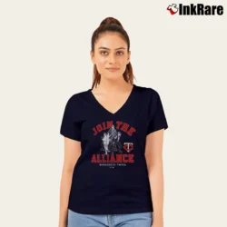 Women’s Houston Astros MLB Star Wars Join The Alliance V-Neck Tee in navy | Chic Neckline, Soft Texture