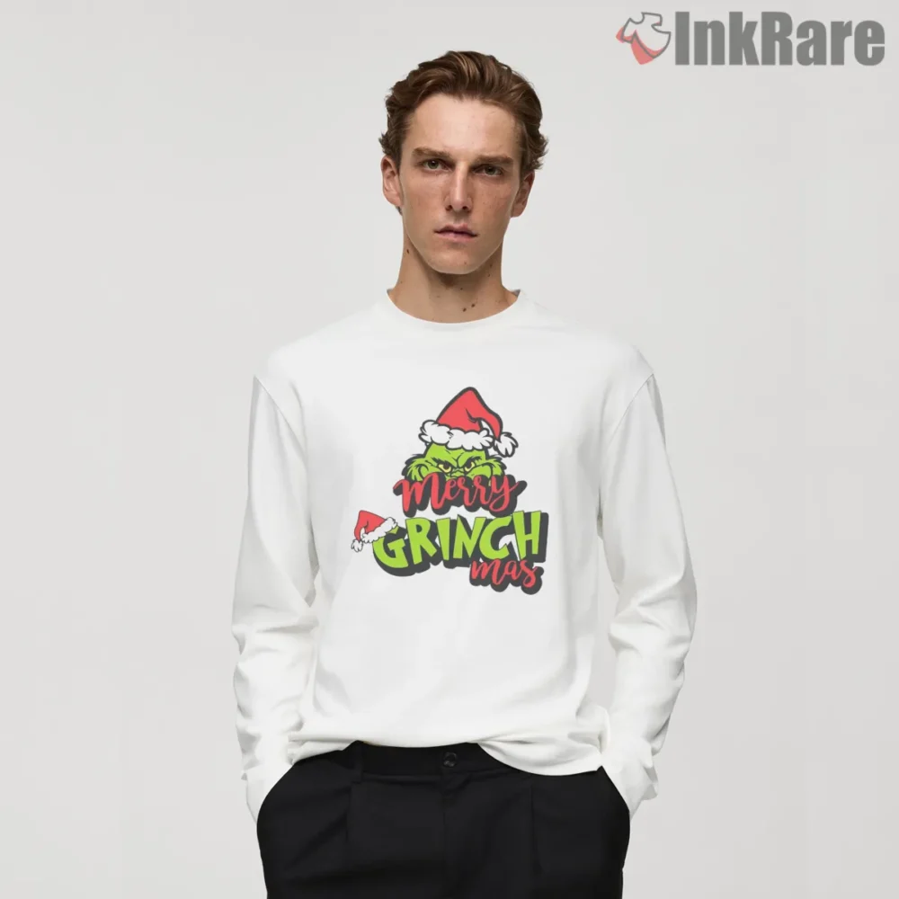 How The Grinch Stole Christmas Merry Grinchmas Shirt on white long sleeve shirt for men graphic tee