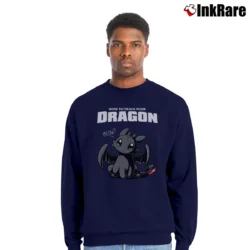 Men’s How To Train Your Dragon Meow Crewneck Sweatshirt in navy | Cozy Fabric, Clean Style