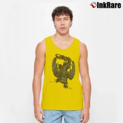 Men’s How To Train Your Dragon Toothless Character Tank Top in yellow | Breathable, Active-Friendly Design
