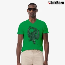 Men’s How To Train Your Dragon Toothless Character V-Neck Tee in irish green | Sharp, Breathable, Everyday Staple