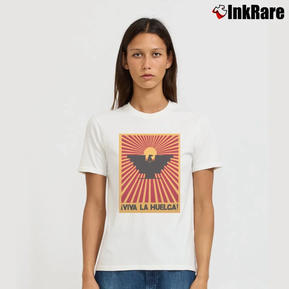 Women’s Huelga Labor Rights Protest Signature T-Shirt in white | Soft, Flattering Fit
