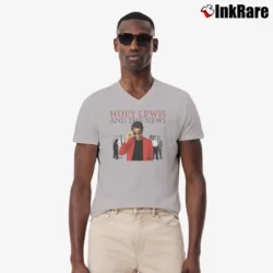 Men’s Huey Lewis & The News Vintage V-Neck Tee in sport grey | Sharp, Breathable, Everyday Staple